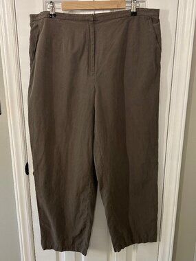 Eileen Fisher Woman Size 1X Plus Size Taupe Silk Blend Pants